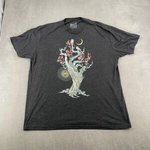 Curbside Clothing Mens 2XL Graphic Tee Tree Owls Lantern Moon Tri-Blend Shirt